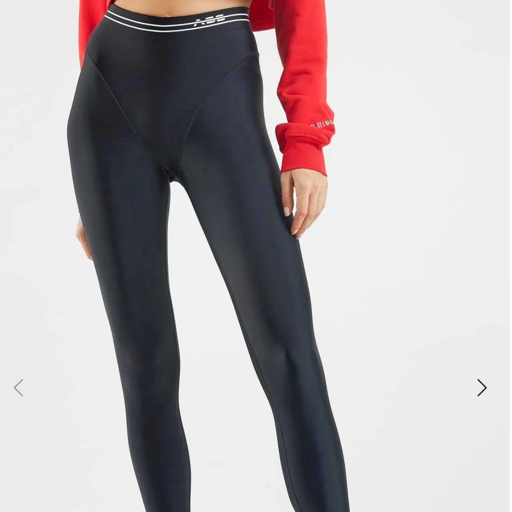 ADAM SELMAN SPORT FRENCH CUT LEGGINGS black with black seaming